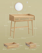 Dressing table with mirror and loading in boho style