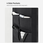 Linen cupboard - Fabric wardrobe - 45 x 170 x 167 cm - With shelves - Black