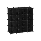 Shoe rack - Cube cabinet System - 15 compartments - Plastic - Black