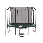 Trampoline - Ø 305 cm - Garden trampoline with net and ladder - Dark green