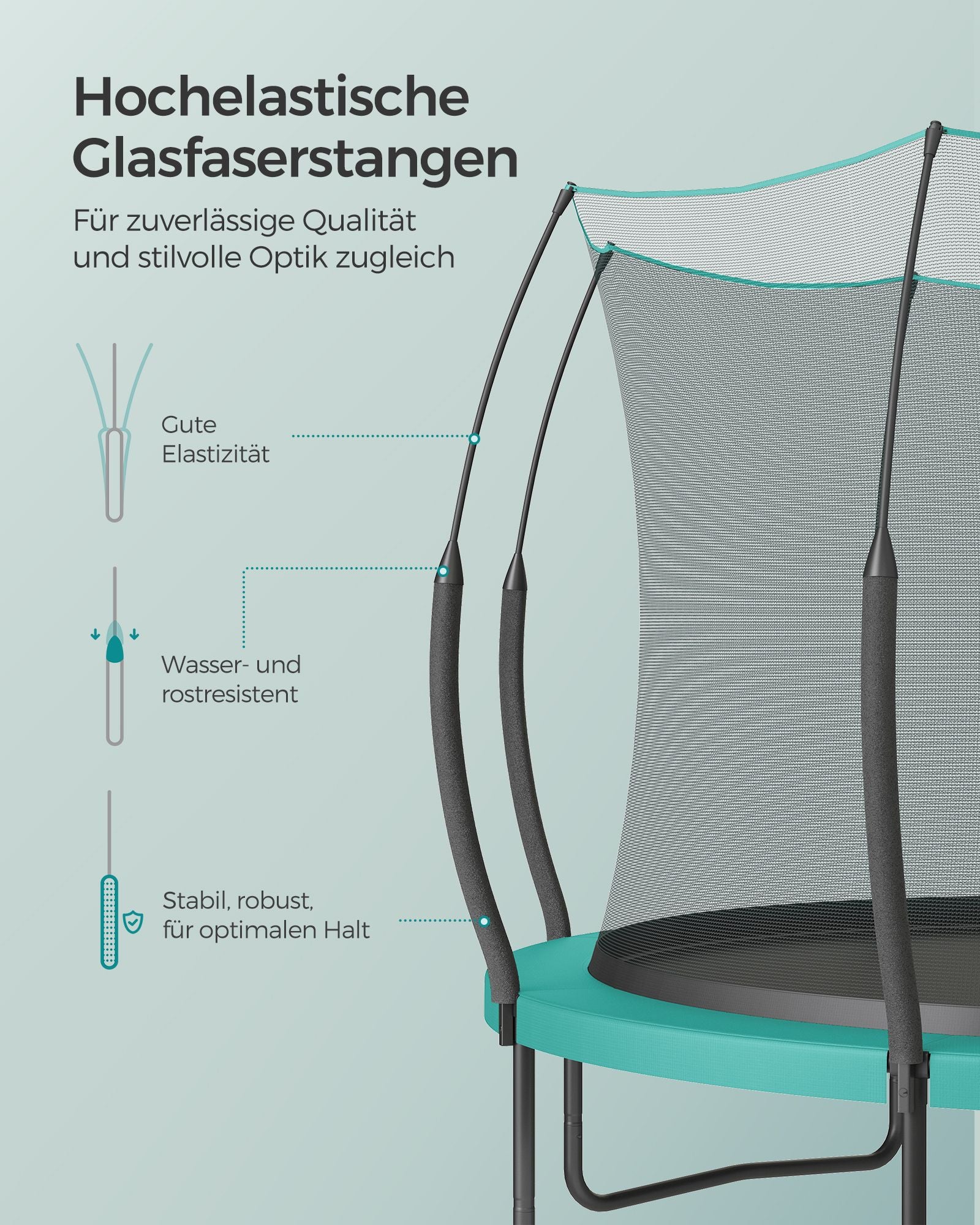 Trampoline - Ø 366 cm - with zipper - sea blue