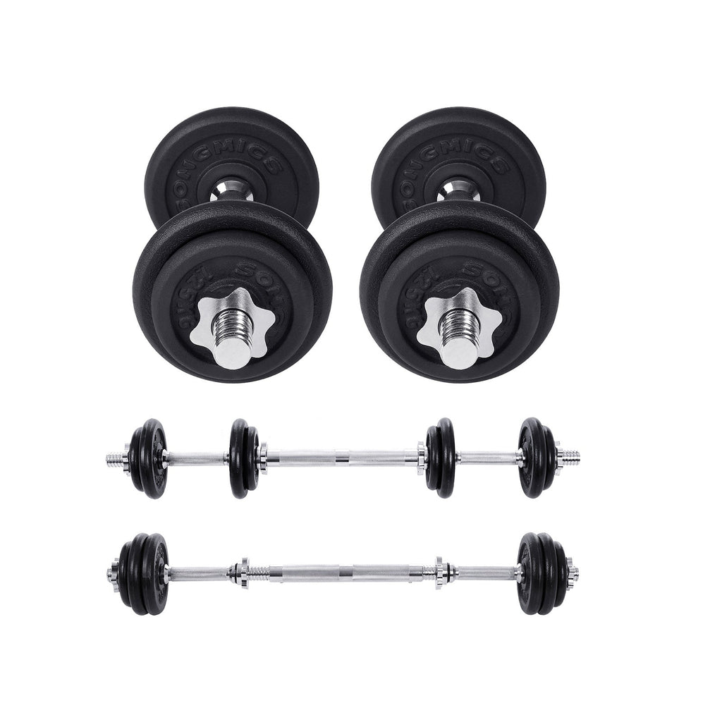 HALKERSET - Adjustable Dumbbell and Barbell set - Fitness Halter Set - With Halter Rang