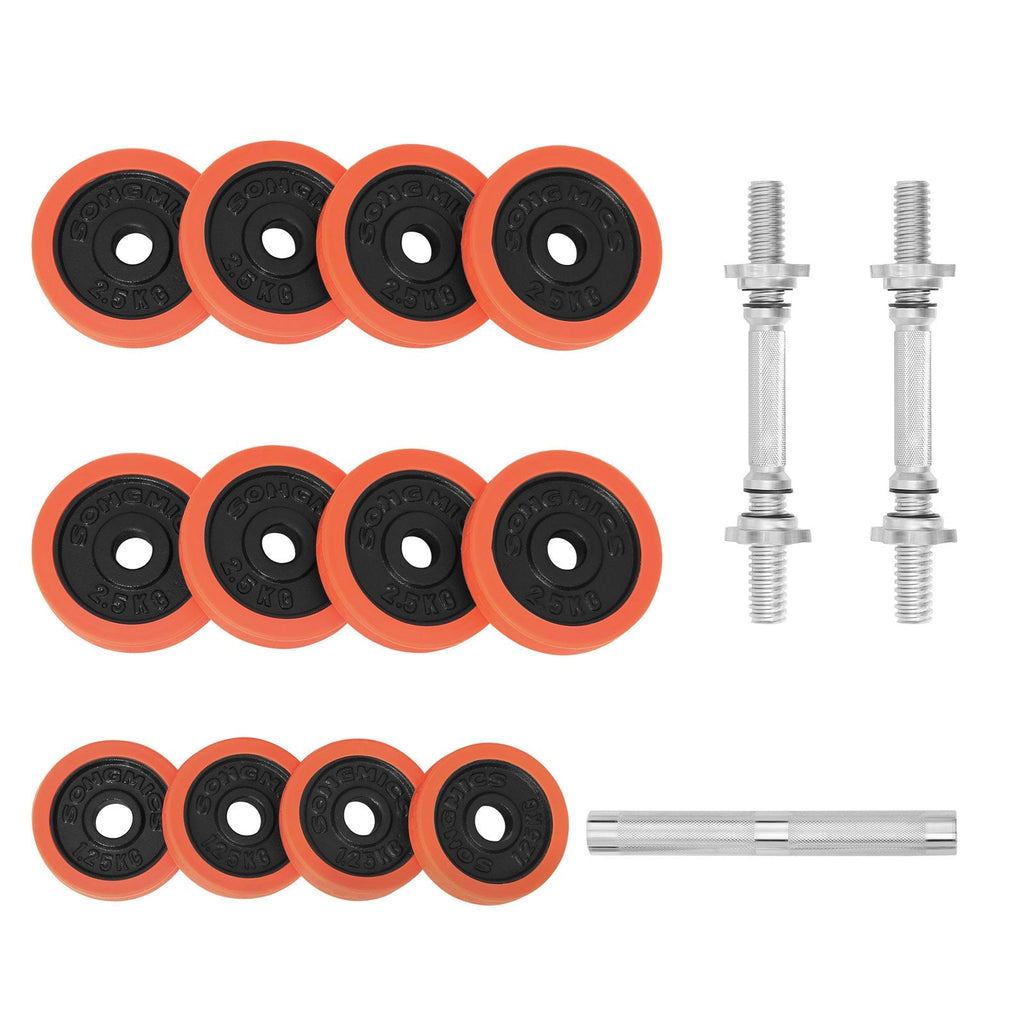 Halters - Adjustable Dumbbell set - 25 kg - Orange