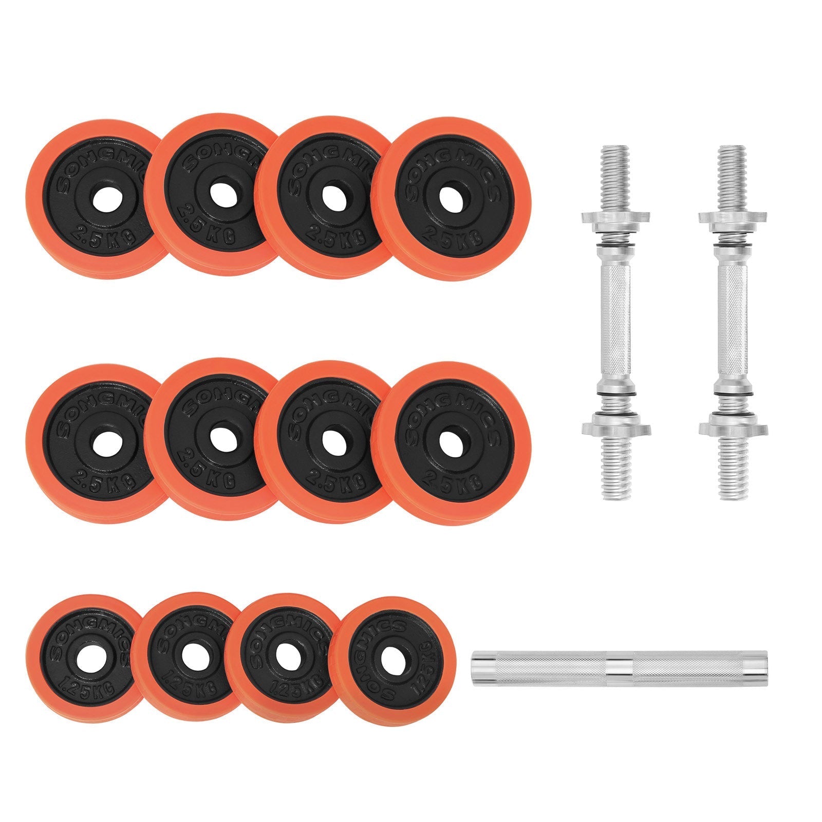 Halters - Adjustable Dumbbell set - 25 kg - Orange