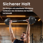 2-in-1 Halter set-Dumbbells with steel connecting tube, 2 x 10 kg, ink-black