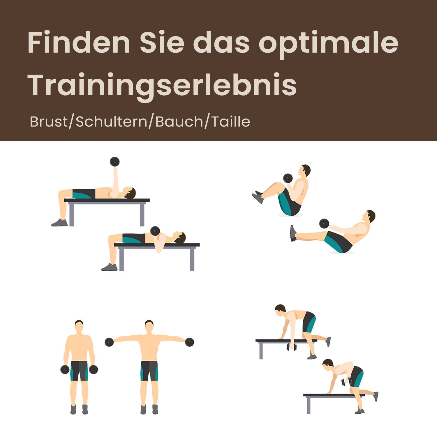 2-in-1 Halter set-Dumbbells with steel connecting tube, 2 x 15 kg, ink-black