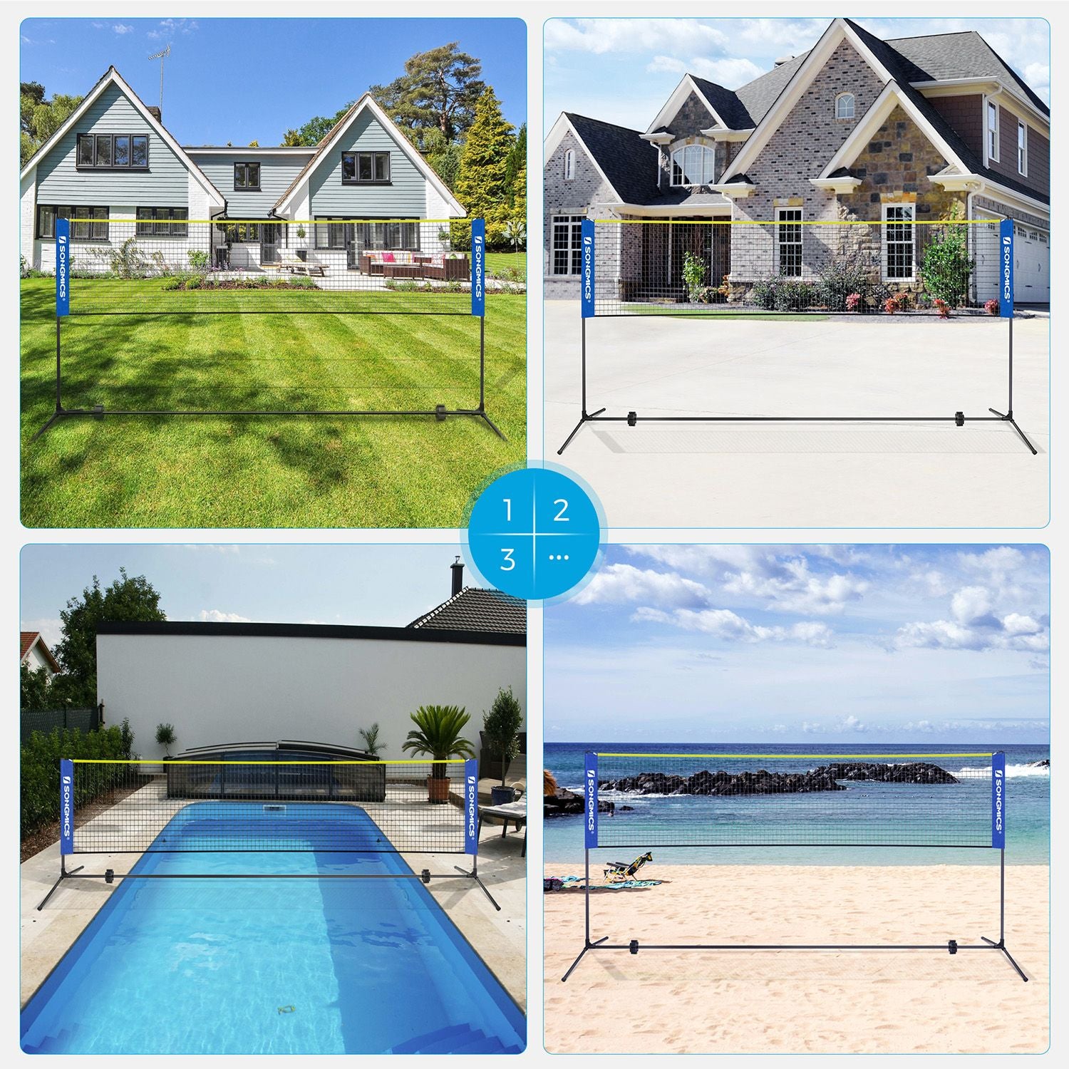 BadmintonNet - Easy to assemble - adjustable in height