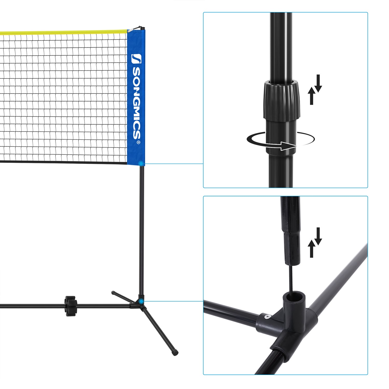 BadmintonNet - Easy to assemble - adjustable in height