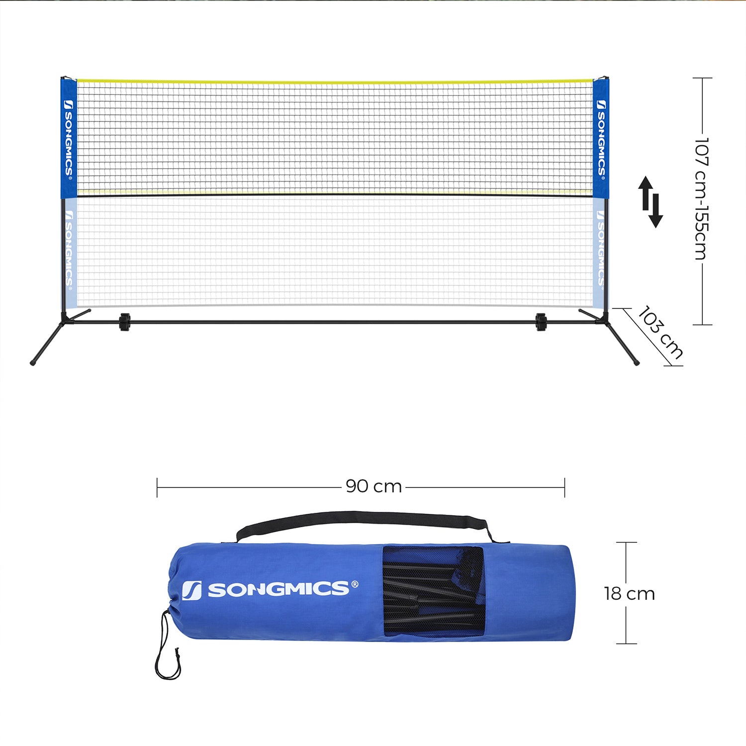 BadmintonNet - Easy to assemble - adjustable in height