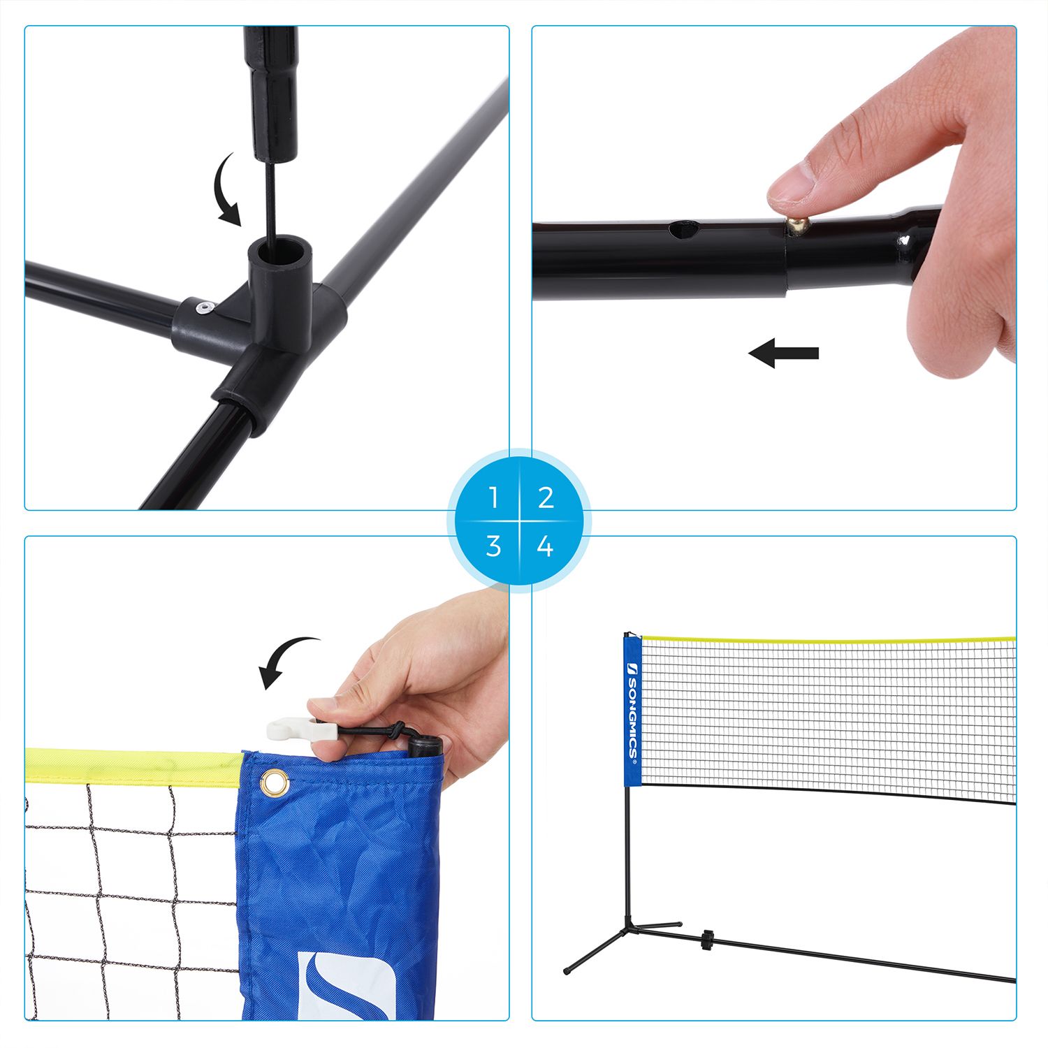 BadmintonNet - Easy to assemble - adjustable in height