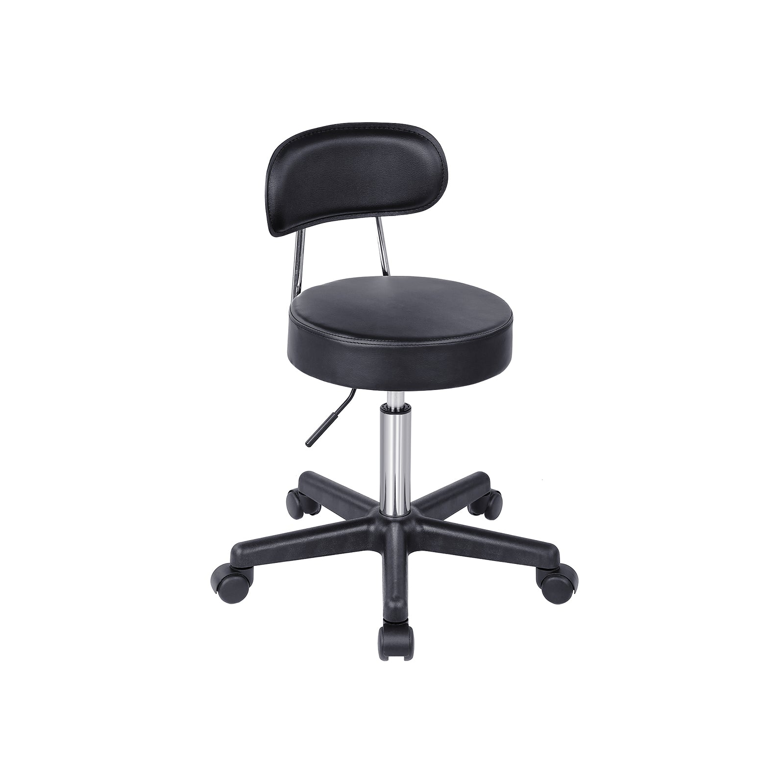 Work stool - with wheels - black