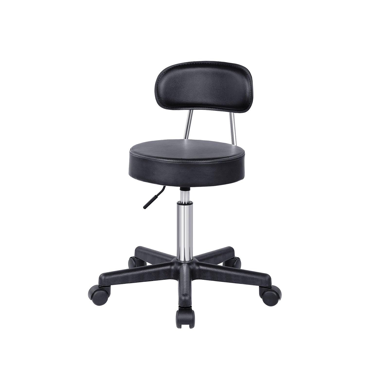 Work stool - with wheels - black
