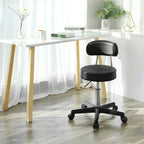 Work stool - with wheels - black
