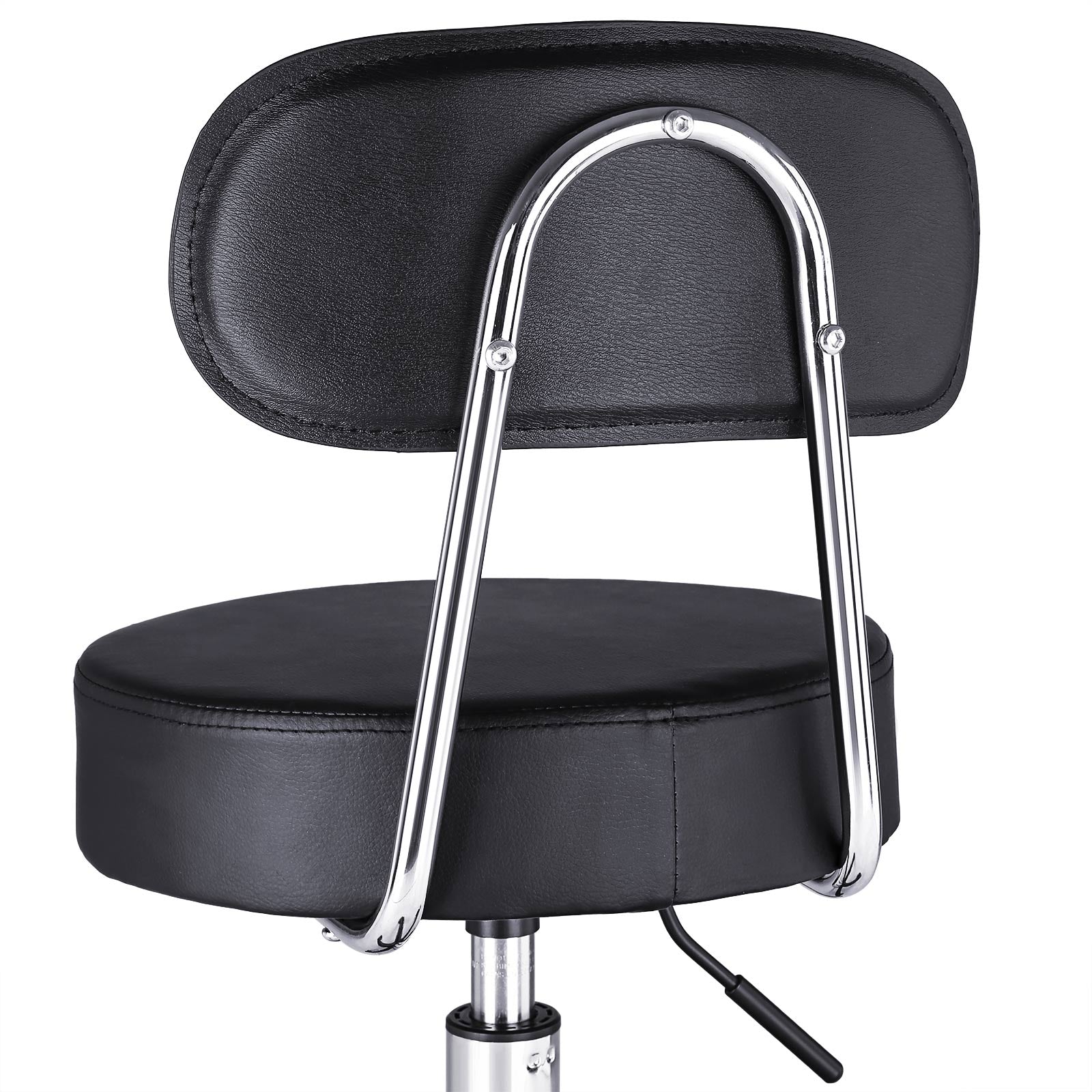 Work stool - with wheels - black
