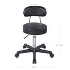 Work stool - with wheels - black