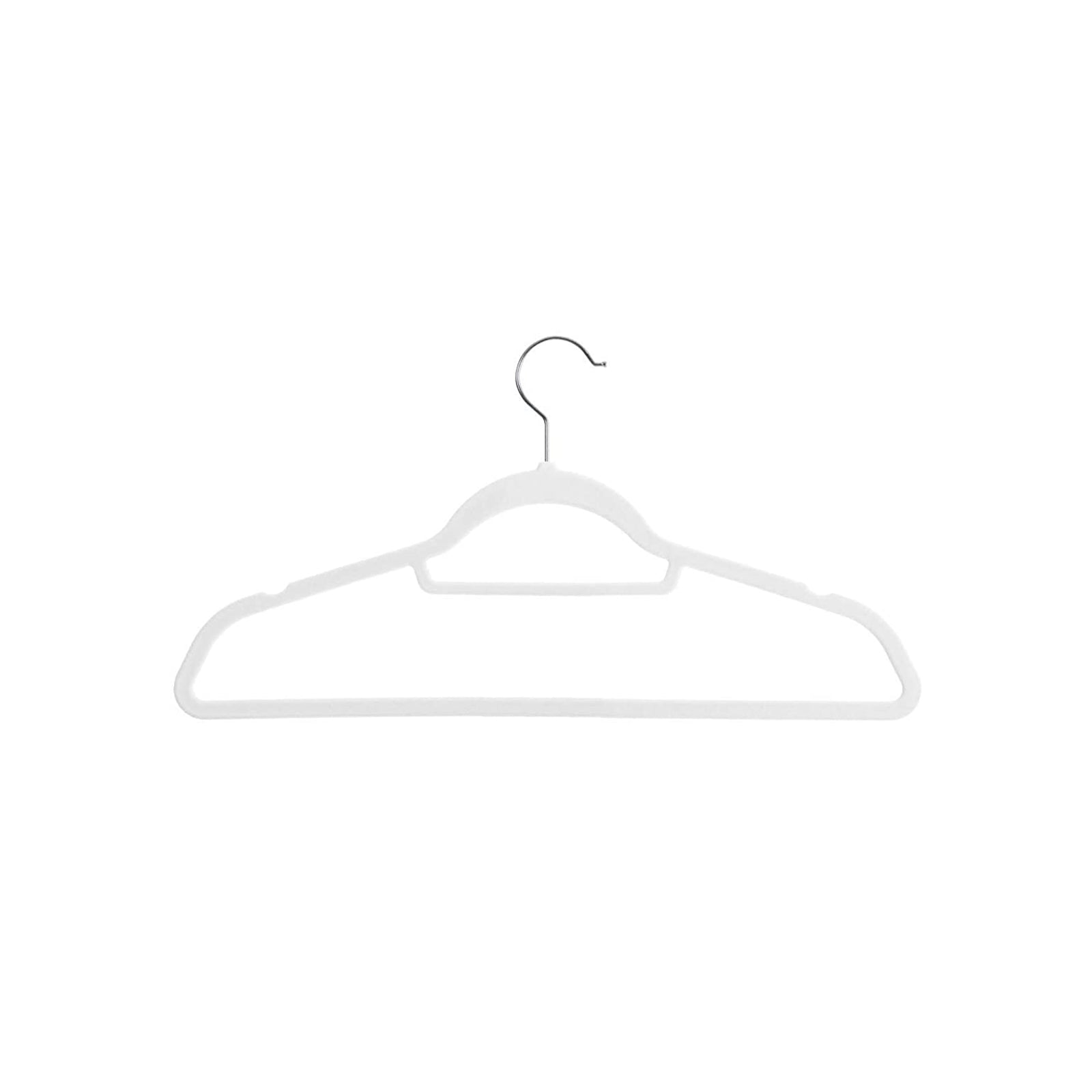 Clothing hangers - Velvet - Set of 20 - 0.6 cm thick - White