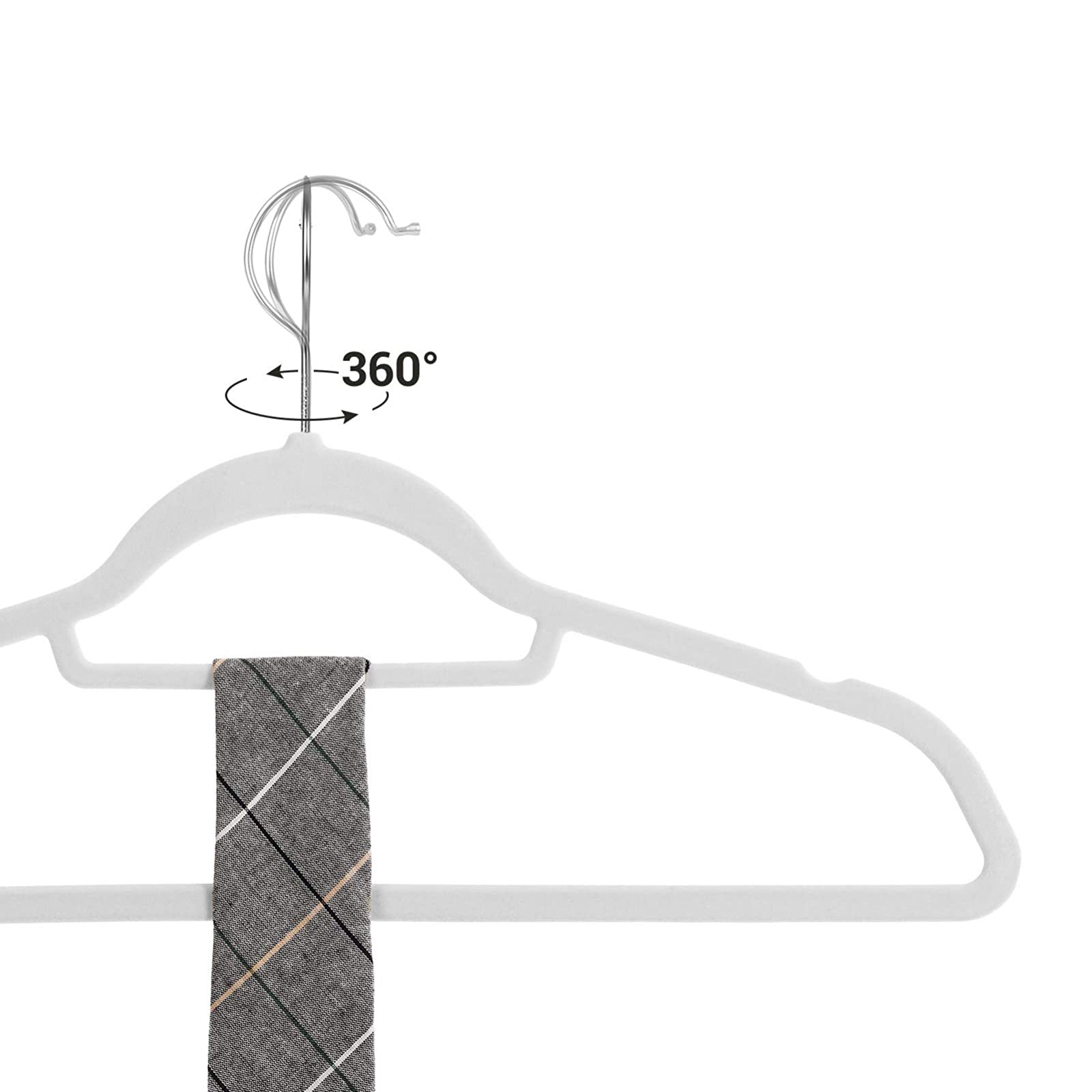 Clothing hangers - Velvet - Set of 20 - 0.6 cm thick - White