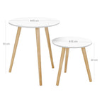 Side tables - Set of 2 - Round - White