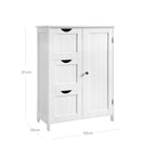 Bathroom furniture - With 3 large drawers - Adjustable board - White