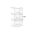 Shoe box - Set of 3 - Stackable organizers - Transparent door - plastic