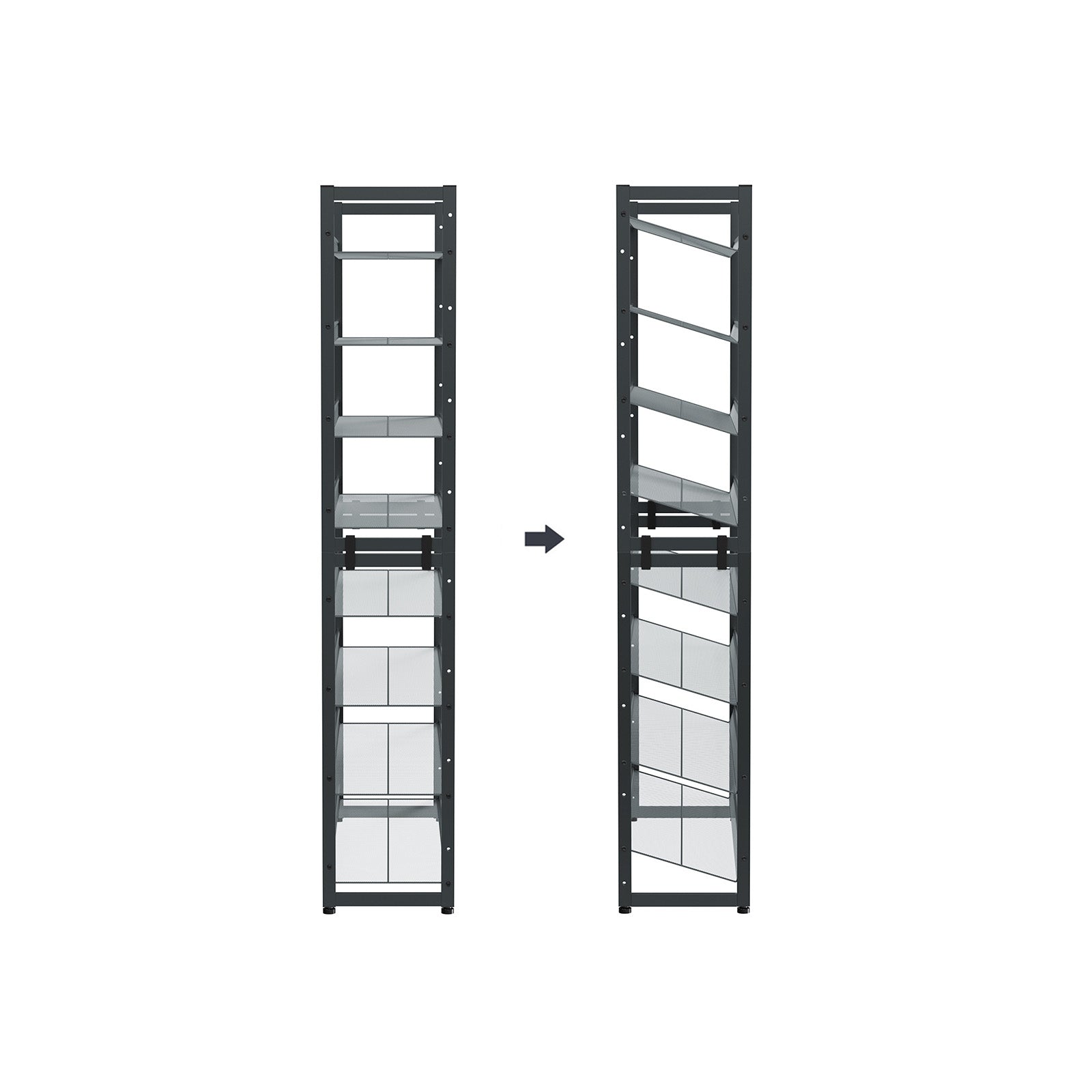 Shoe rack - 8 levels - Stackable shoe storage - 2 x 4 levels