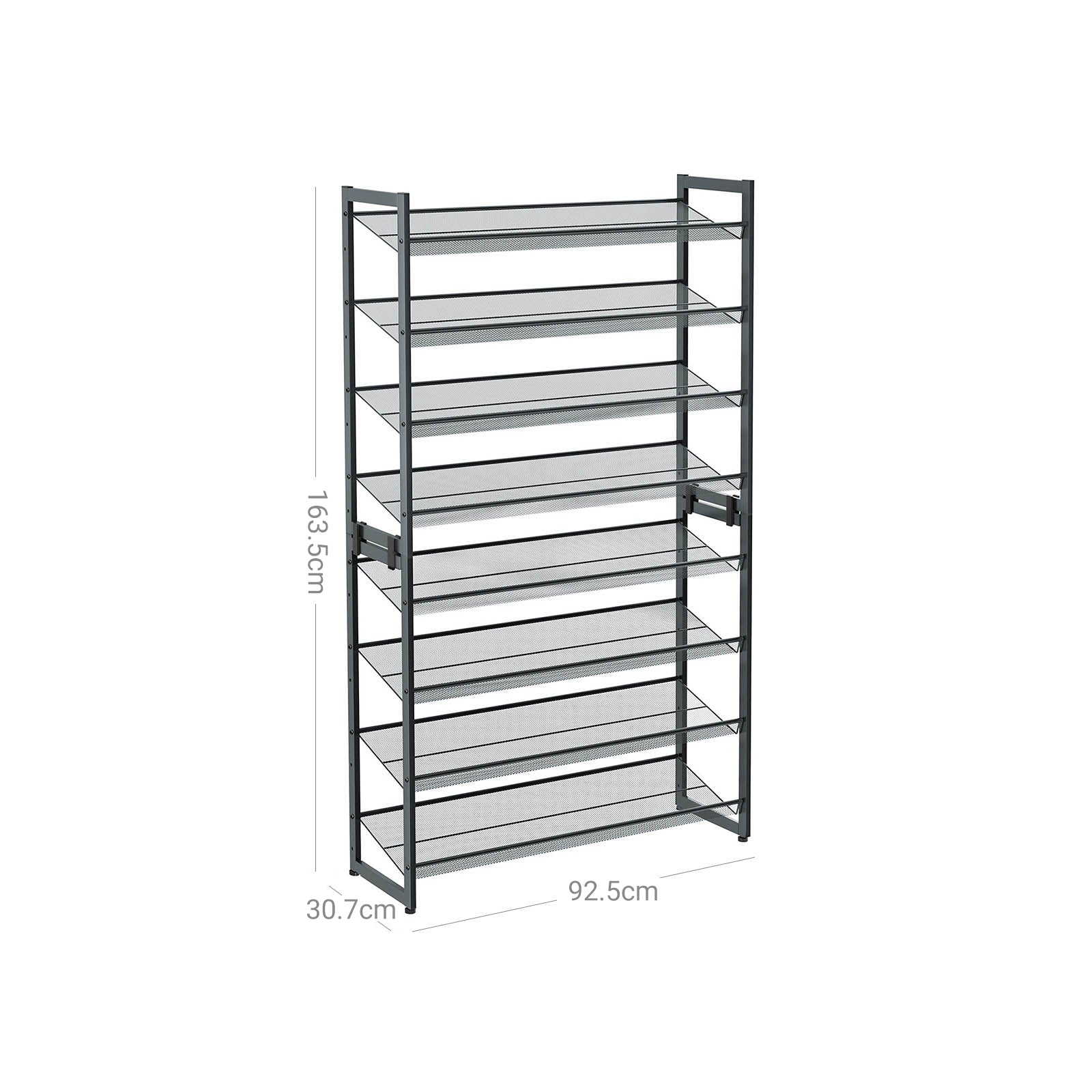 Shoe rack - 8 levels - Stackable shoe storage - 2 x 4 levels