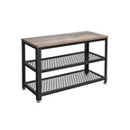 Shoe bench - 2 shelves - 73 x 30 x 45 cm - Brown/Black