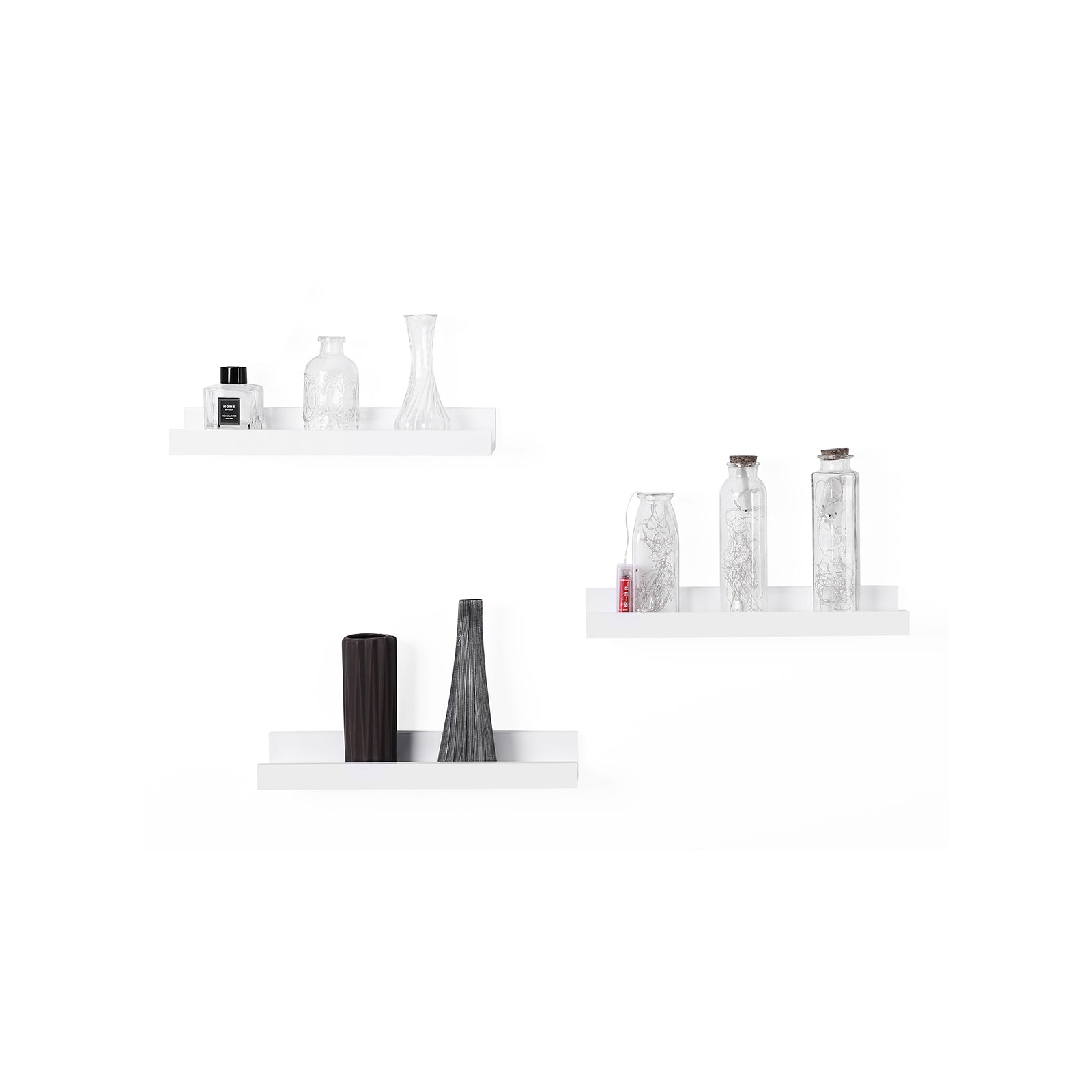 Bookshelves - Floating - Set of 3 - High Gloss White