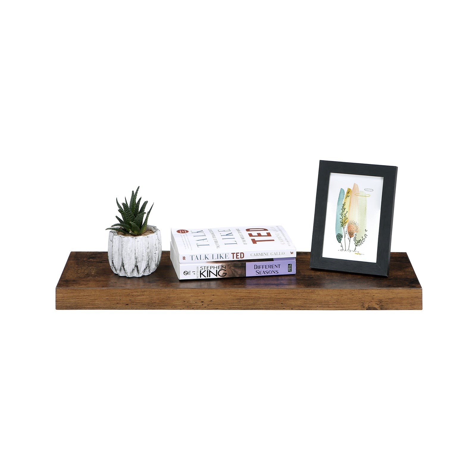 Floating plank - Wood look - 60 x 20 x 3.8 cm - Brown