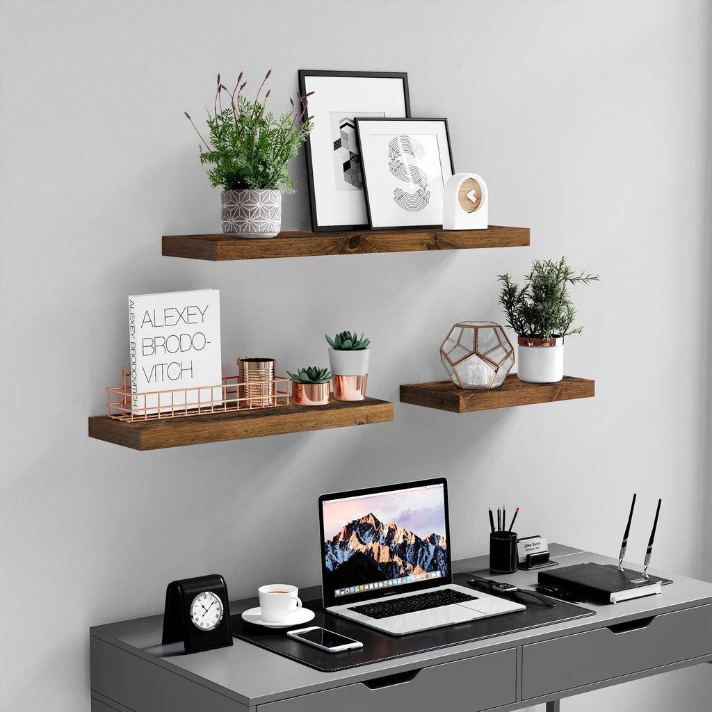 Floating plank - Wood look - 60 x 20 x 3.8 cm - Brown