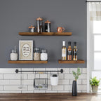 Floating plank - Wood look - 60 x 20 x 3.8 cm - Brown
