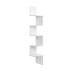 Corner board - 5 levels - Floating - Wall shelf - White