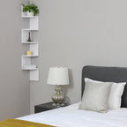 Corner board - 5 levels - Floating - Wall shelf - White
