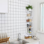 Corner board - 5 levels - Floating - Wall shelf - White
