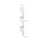 Corner board - 5 levels - Floating - Wall shelf - White