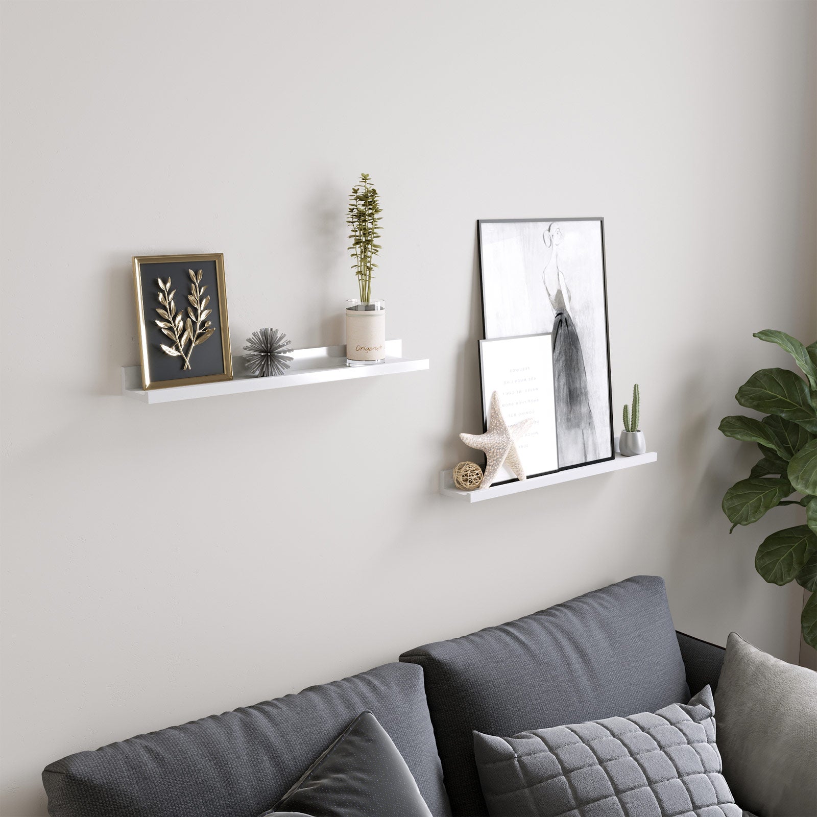 Floating planks - Set of 2 - Glossy White