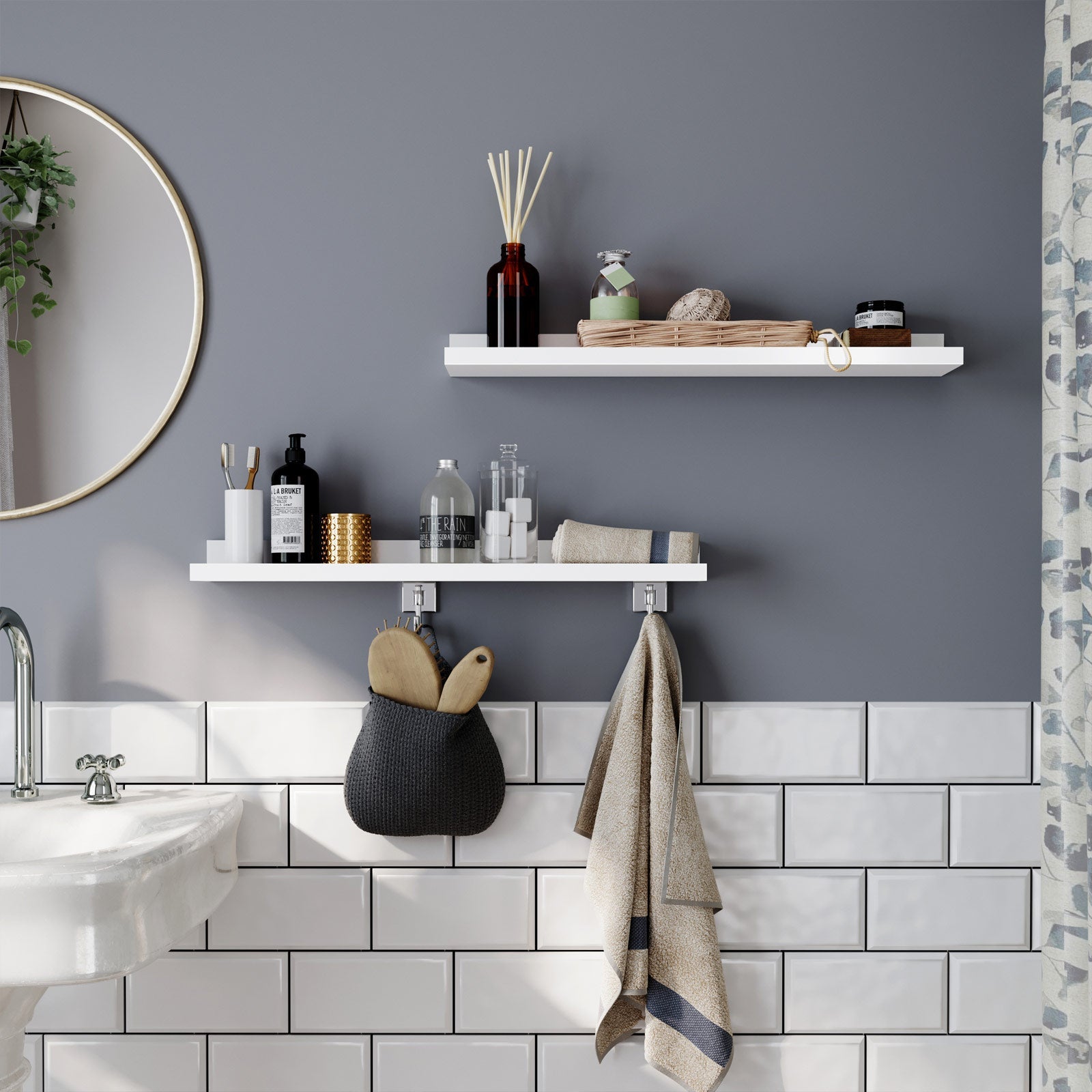 Floating planks - Set of 2 - Glossy White