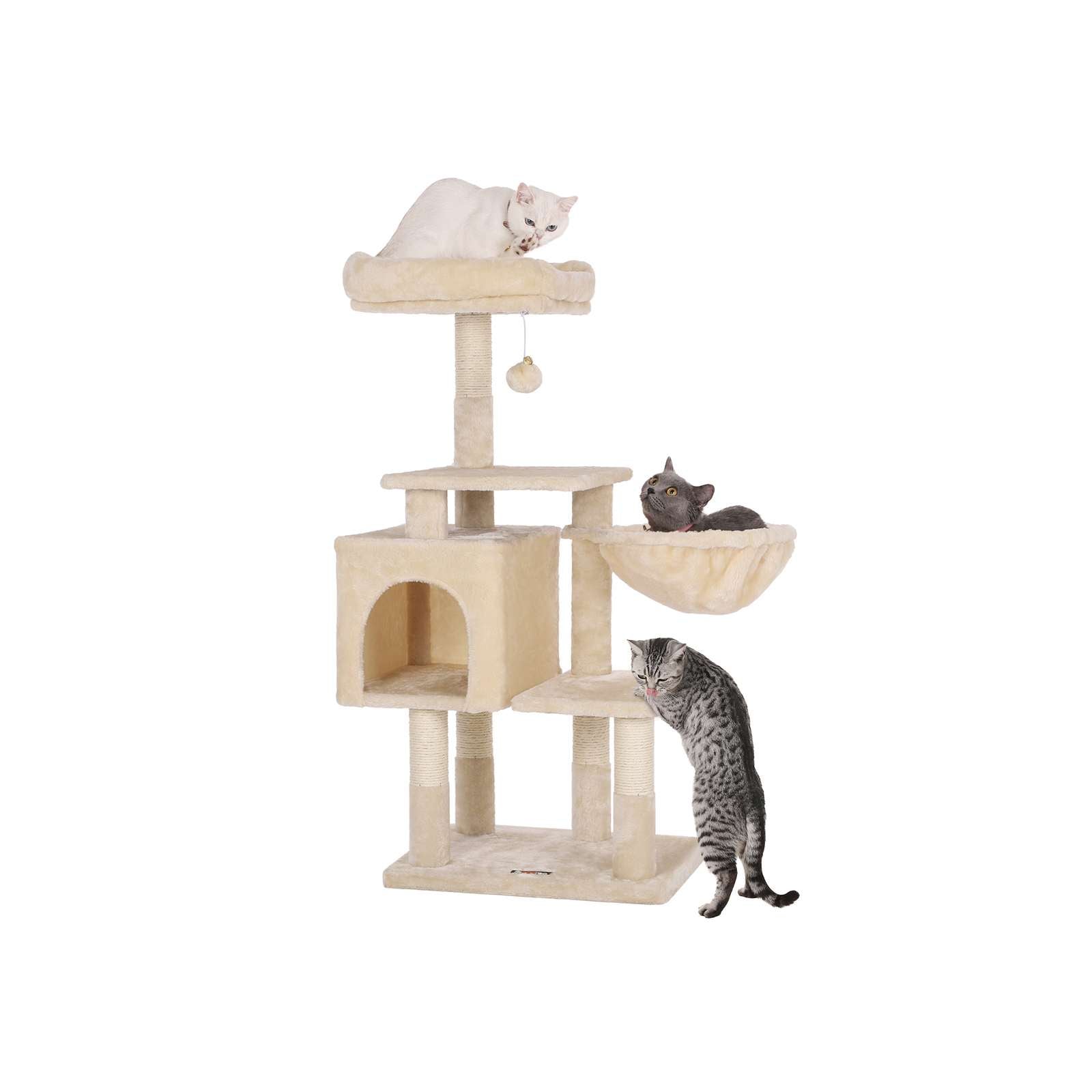Scratching post - with lounger - 110 cm - beige