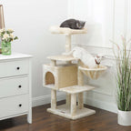 Scratching post - with lounger - 110 cm - beige