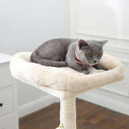 Scratching post - with lounger - 110 cm - beige