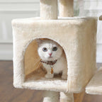 Scratching post - with lounger - 110 cm - beige