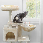 Scratching post - with lounger - 110 cm - beige