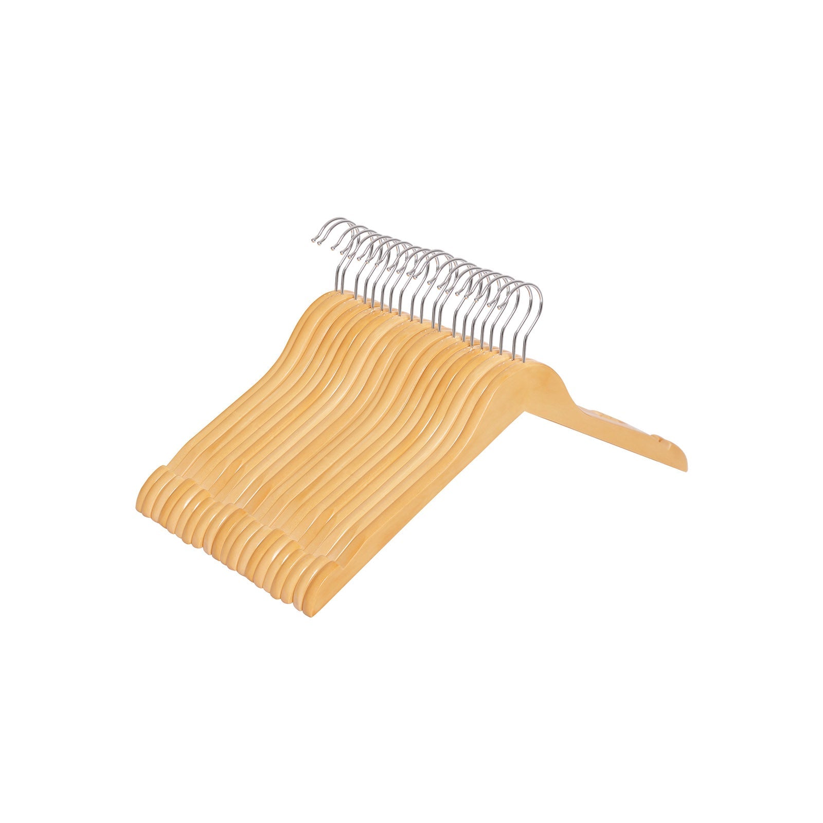 Kleerhangers - Solid wood pendants - Set of 20 - With notches - White