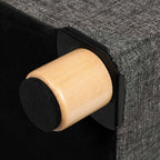 Pouf - with storage space - wooden legs - seat box - beige