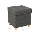 Pouf - with storage space - wooden legs - seat box - beige