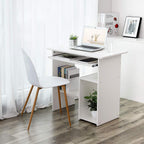 Desk - with extendable keyboard - White