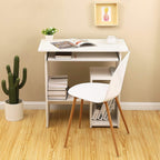 Desk - with extendable keyboard - White