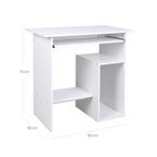 Desk - with extendable keyboard - White