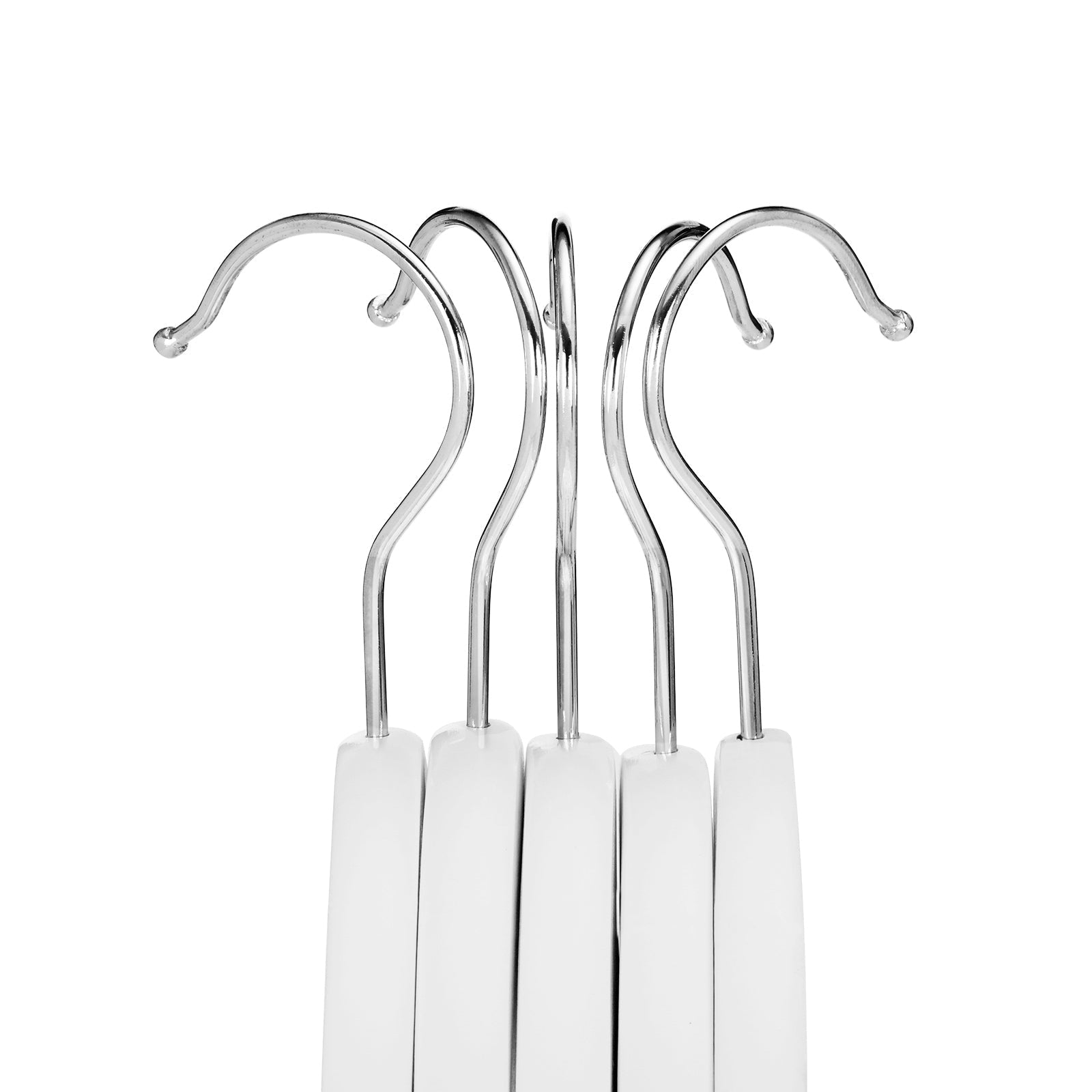 Kleerhangers - Solid wood pendants - Set of 20 - With notches - White