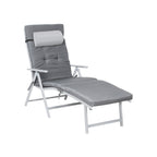 Lounge chair - Foldable - With removable cushion - Stainless aluminum - Black